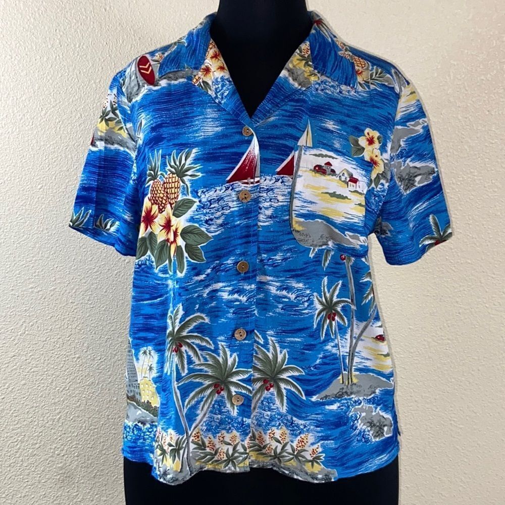 Vintage Hawaiian Gloria Vanderbilt Unisex Shirt Size M